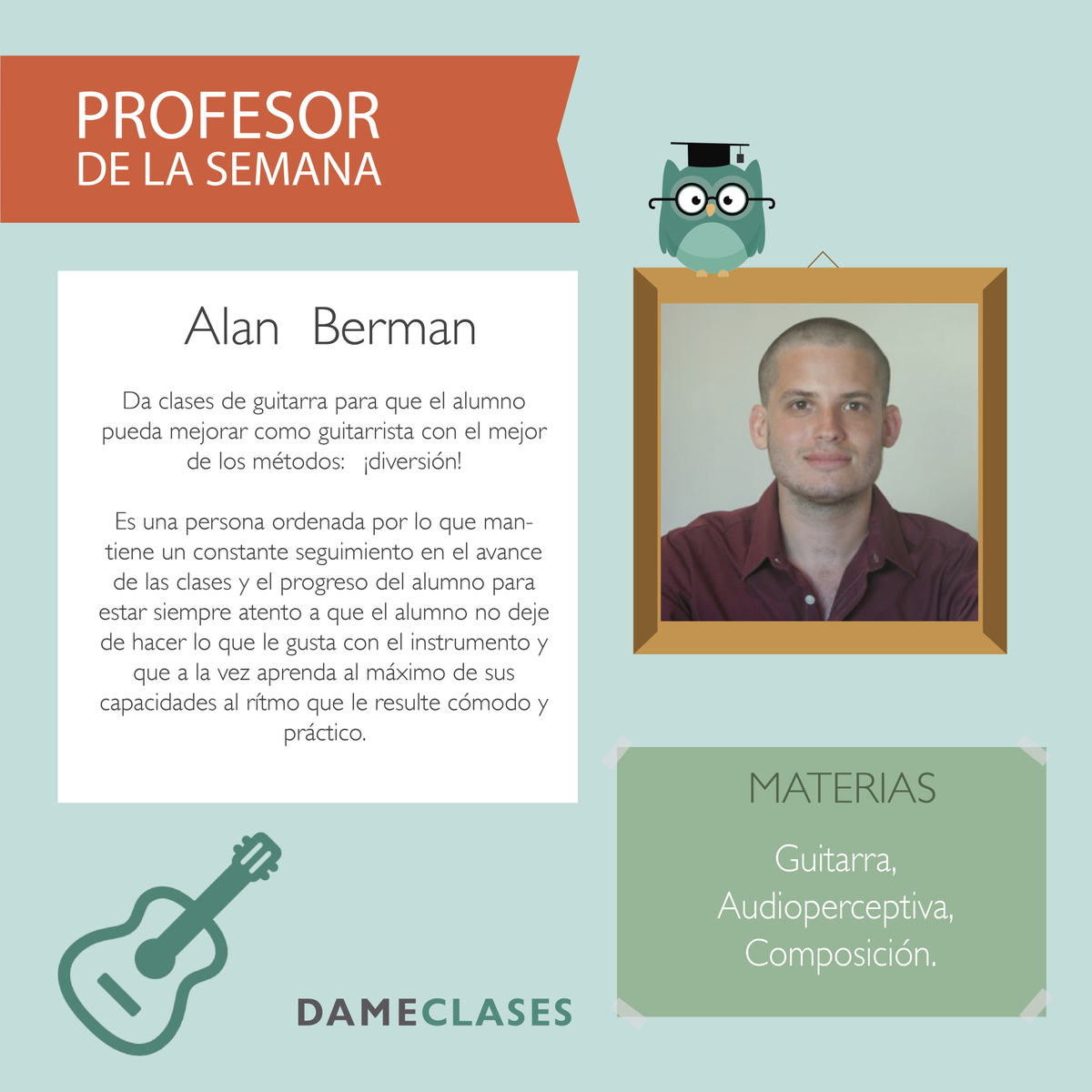 DameClases's tweet photo. El profe de esta semana toca la guitarra
Conocelo en https://t.co/0u39UsJfRs https://t.co/pJ0qVFIfa0
