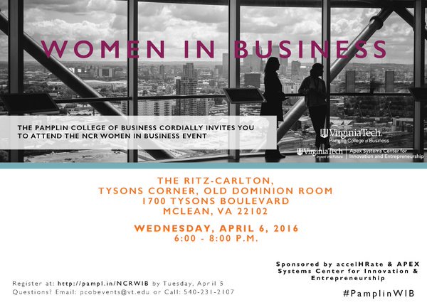 Today is our Women in Business event at the Tysons Ritz Carlton!