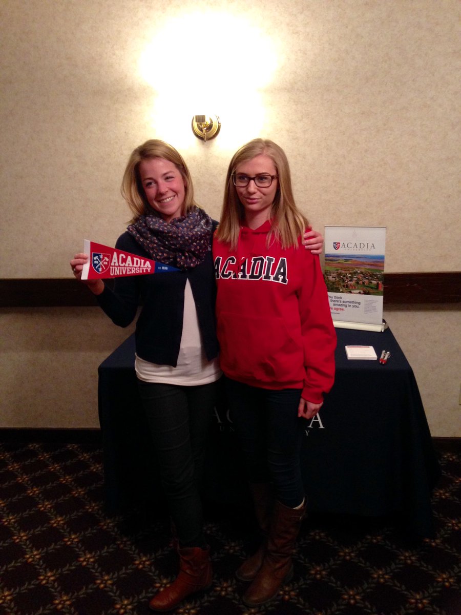 AcadiaU_Hayley's tweet photo. It was so great meeting future student Victoria last night! In Moncton tonight to meet more! #acadiau @NewToAcadiaU https://t.co/w3h8Dywupk