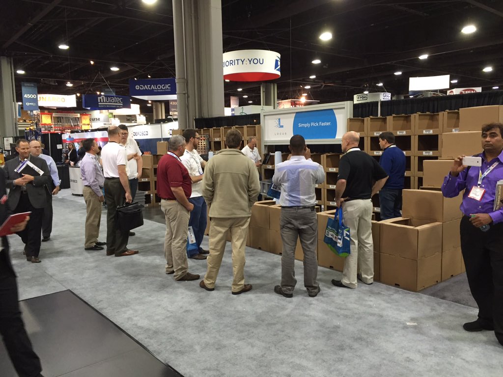 LocusBot's tweet photo. Slowing down in the rest of the building but not here! #MODEX2016 #simplypickfaster https://t.co/E4nhovBaZf