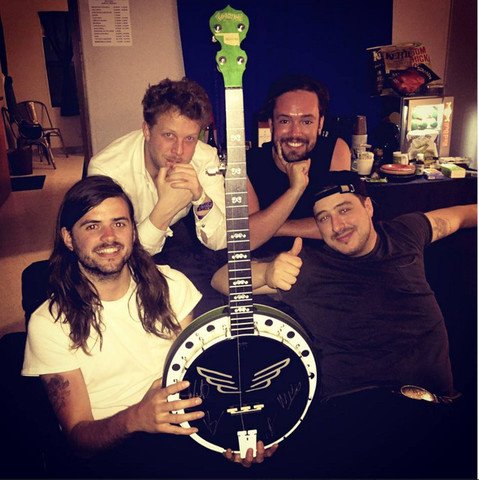 KJRH2HD's tweet image. So cool! @MumfordAndSons posts about auctioning custom banjo, proceeds go to Tulsa charity. bit.ly/1RYeiMi