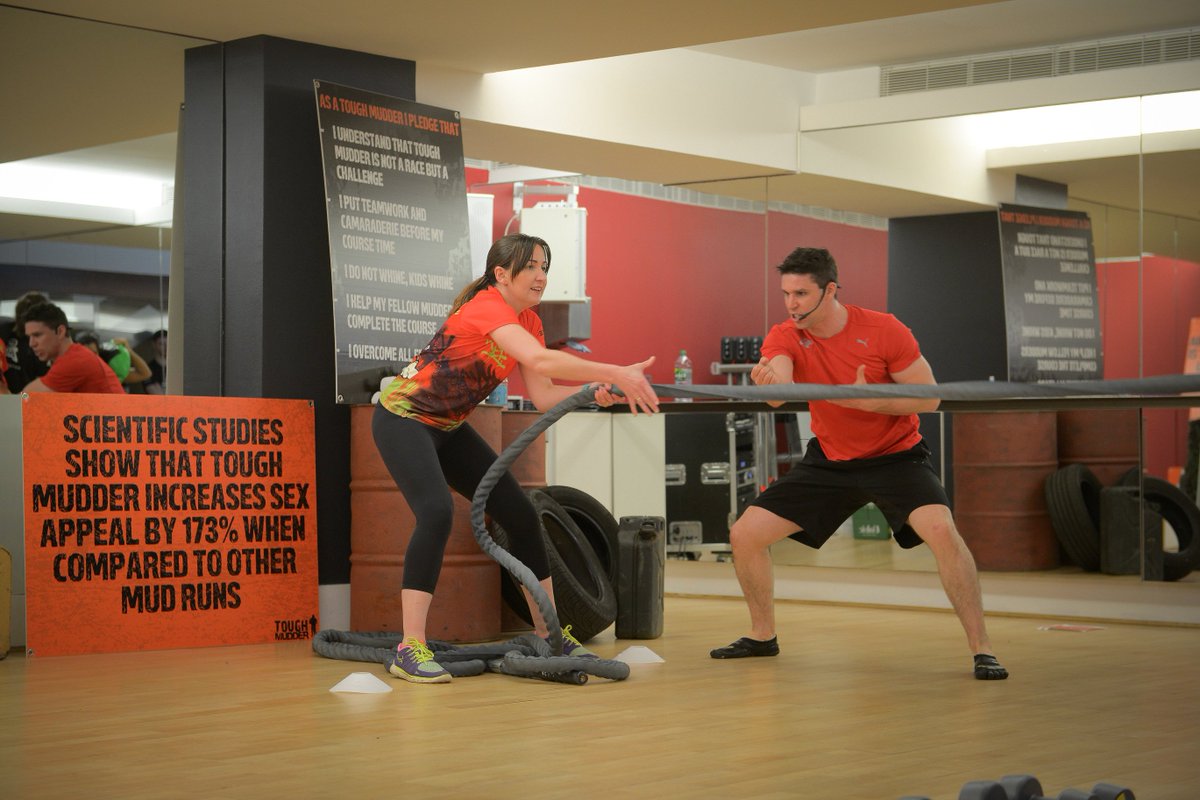 HealthWriter's tweet photo. What's on the end of the rope? Answers on a postcard... @VirginActiveWay @ToughMudder #MudderMaker #faceasredasmytop https://t.co/gTm9MamCHl