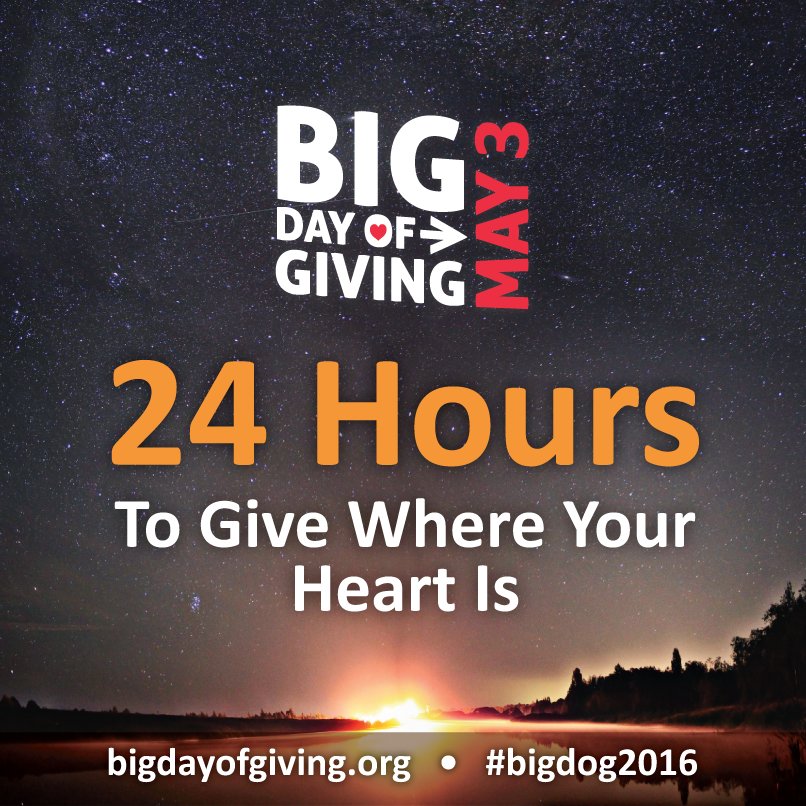 Only 27 days remain until BIG Day of Giving 2016! #BIGDog2016