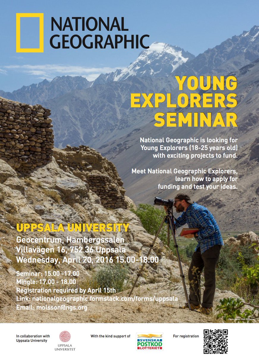 Paddlaren's tweet photo. Want to be a National Geographic Young Explorer? Sign up for seminar in Uppsala April 20 https://t.co/sPEs4X4KuS https://t.co/9wlJhFRnck