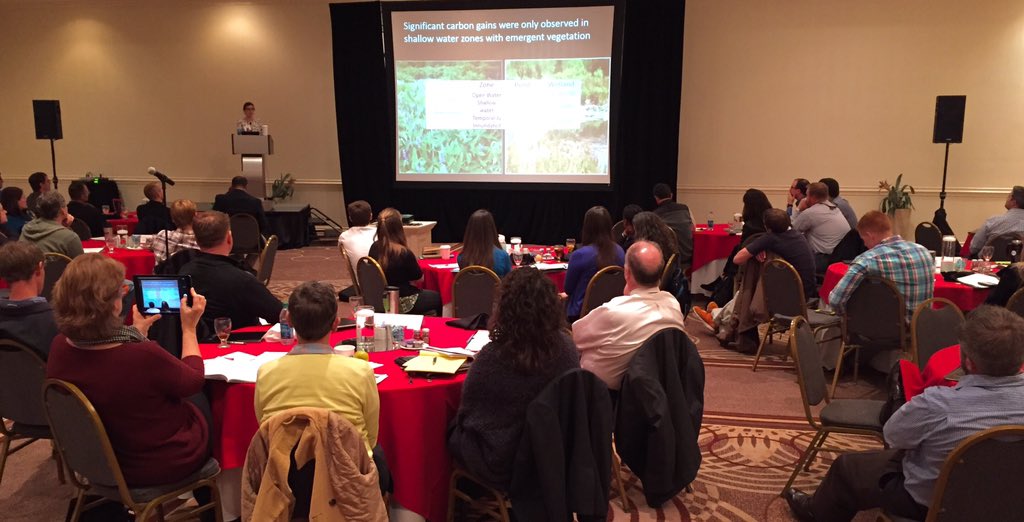 NCSUStormwater's tweet photo. Dr. Trisha Moore from @KStateWater presenting on carbon sequestration at the 2016 Green Infrastructure Summit https://t.co/RBKyWItBr3
