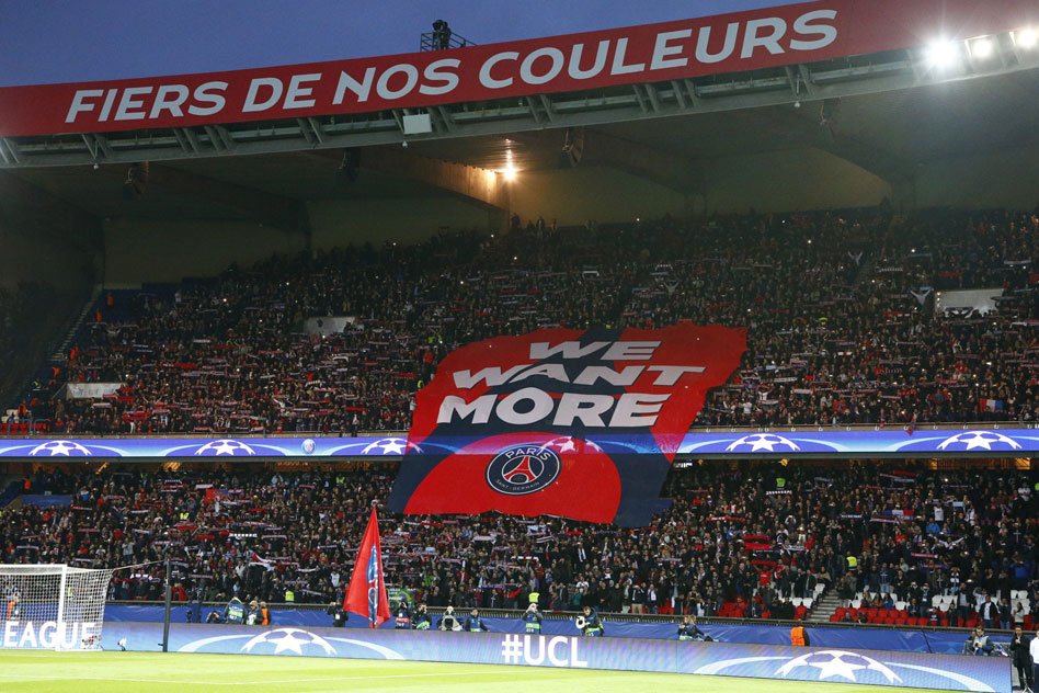 PSG_inside's tweet photo. #WeWantMore au Parc des Princes ! #PSGMCI https://t.co/AMdhdXyABP