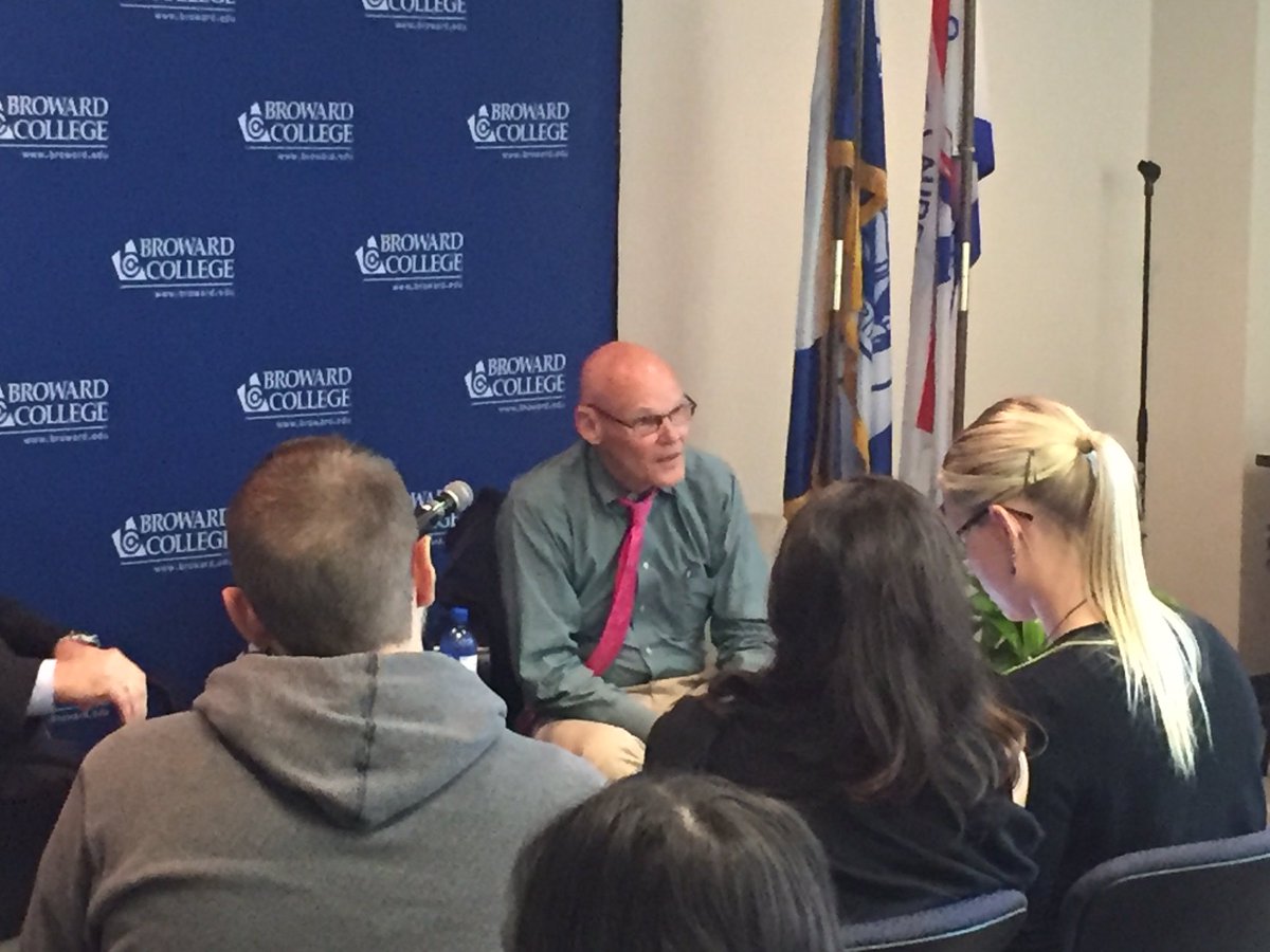 eventsatBC's tweet photo. Fireside Chat with James Carville at Broward College @BCMediaRoom @BrowardCollege @JamesCarville @eventsatBC https://t.co/BHqvNxoXic