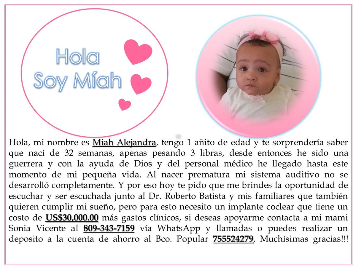 holasoymiah's tweet photo. #HolaSoyMiah tengo un añito de edad y mi deseo es poder escucharte cuando me hables @KarinaLarrauri https://t.co/uaNtsbFMAu