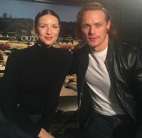 OutlanderItaly's tweet photo. @SamHeughan &amp; @caitrionambalfe looking absolutely gorgeous in these new pics! 😍 Thanks @SamCaitriona #Outlander https://t.co/xe5T8oCYuo
