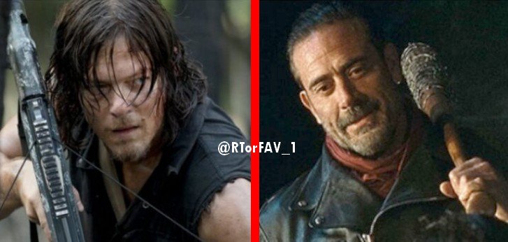 RTorFAV_1's tweet image. REQUESTED
RT for Daryl 
LIKE for Negan
