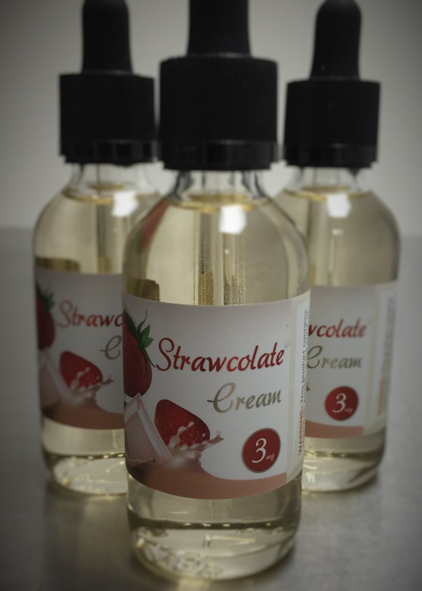 NEW PRODUCT:  Strawcolate:  A delicious blend of white chocolate covered strawberries and cream - 60ml bottles $28