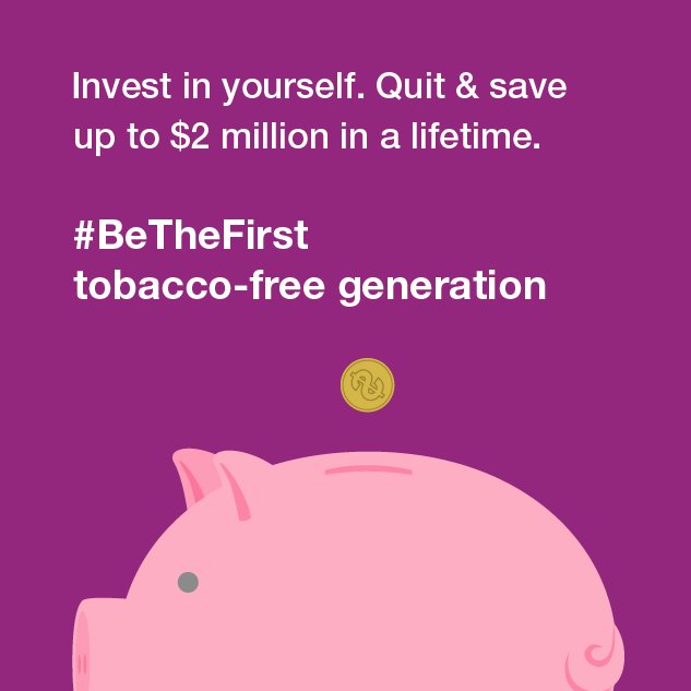 CVSHealth's tweet photo. You might need a bigger piggy bank with the money you could save from quitting! #BeTheFirst https://t.co/yKUPmecFcc