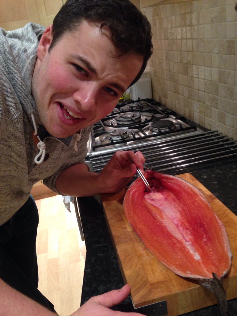 Fab butterflies rainbow trout - great to have chef Hamish home