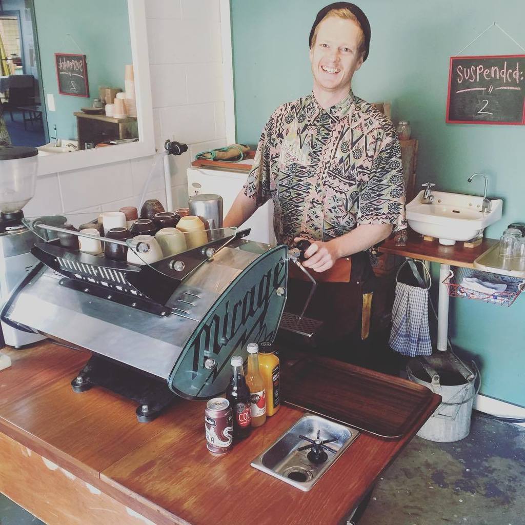 Ash at cafe Beanstalk proudly serving our coffee, @kvdwespressonisticworks mirage doing the honours.