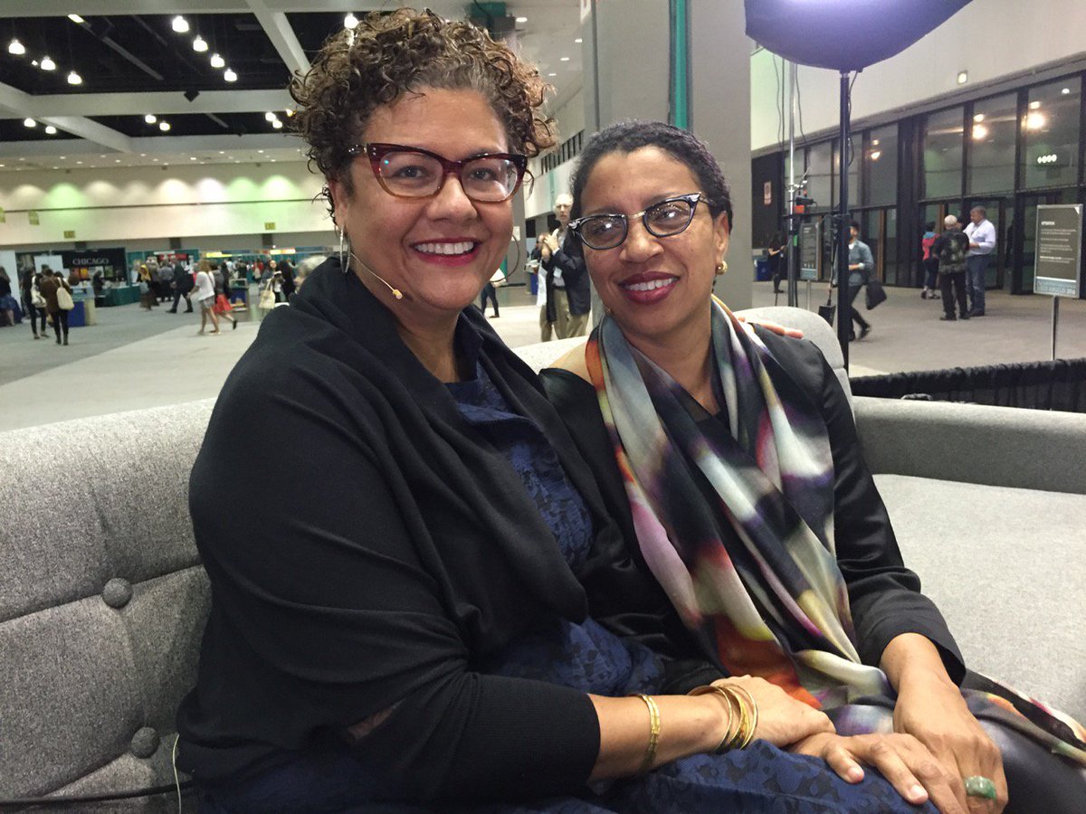 PBS's tweet photo. The power of poetry, with @ProfessorEA &amp; @thesablevenus at #AWP16 with @BookViewNow https://t.co/nEfCog4vun https://t.co/pOSmPMqEid