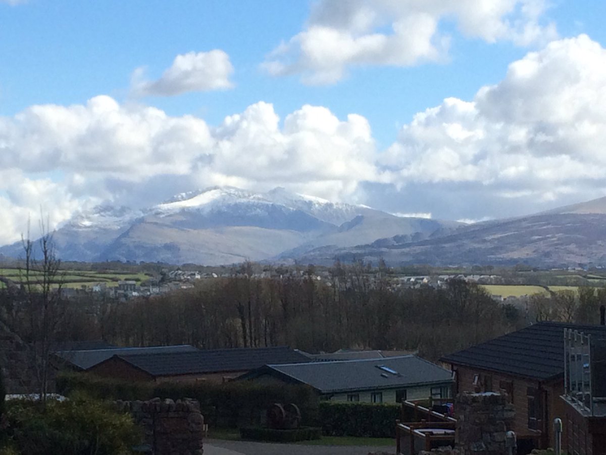 Stunning view of snow capped mt Snowden from Plas Coch.