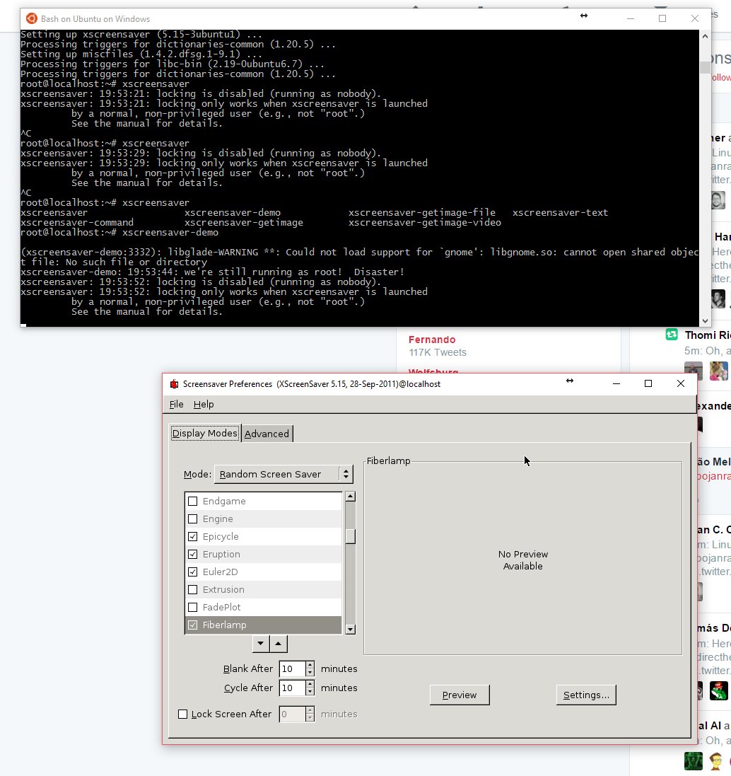 bojanrajkovic's tweet photo. xscreensaver-demo works! But xscreensaver itself, not so much. #LXSS #Windows10 https://t.co/2xNtEuDGcO