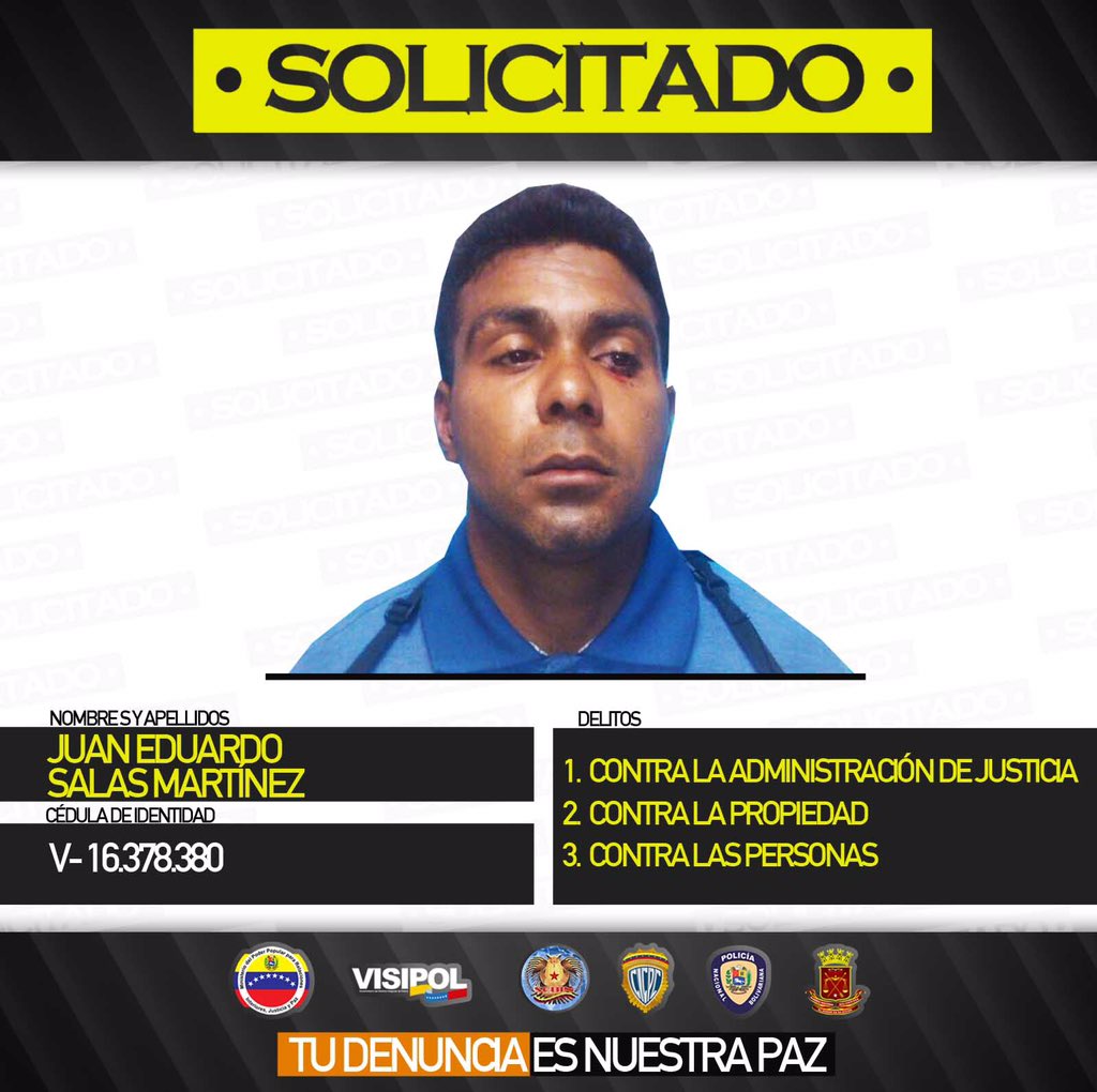 Buscado por la fuga y el vil asesinato de los 3 jóvenes del #CICPC S/D El Valle Caracas. goo.gl/B6WRFI