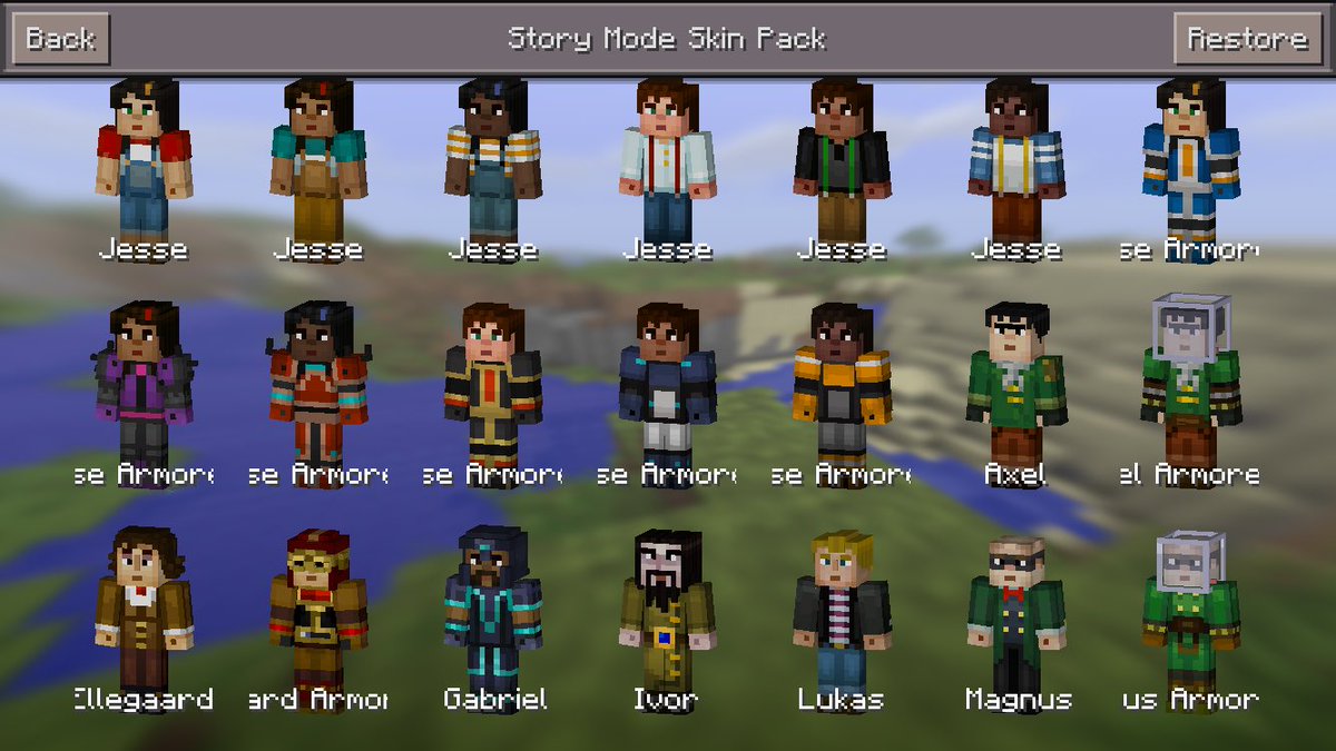 minecraft story mode skins pack