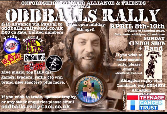 This Friday we play the Oddballs #scooter #rally over at #abingdon rugby club!...