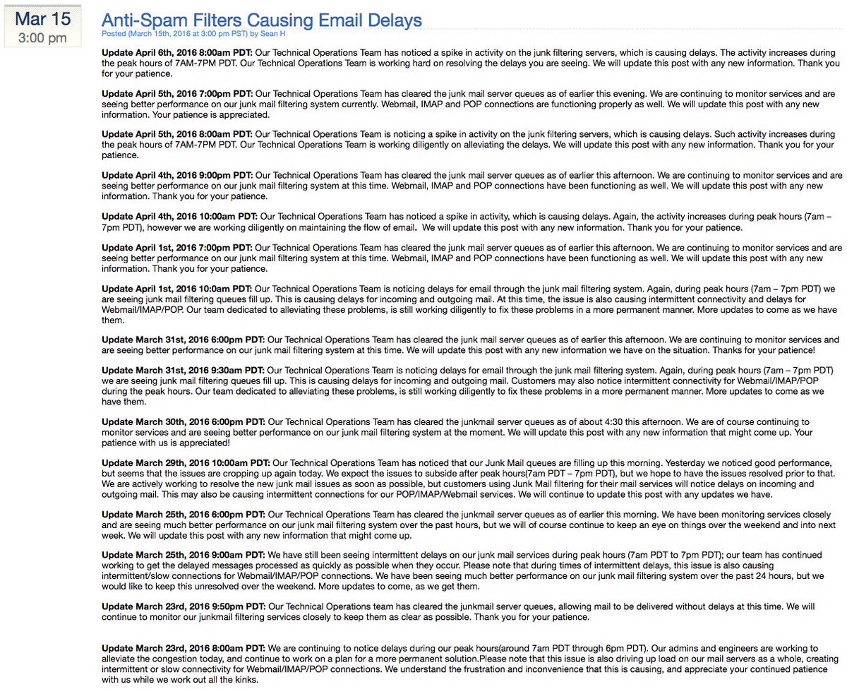 MonkeyfootLabs's tweet photo. @dhstatus your status page shows 17 entries for this issue recently and it's still ongoing. whats the fix? https://t.co/3c4W4GjwPV