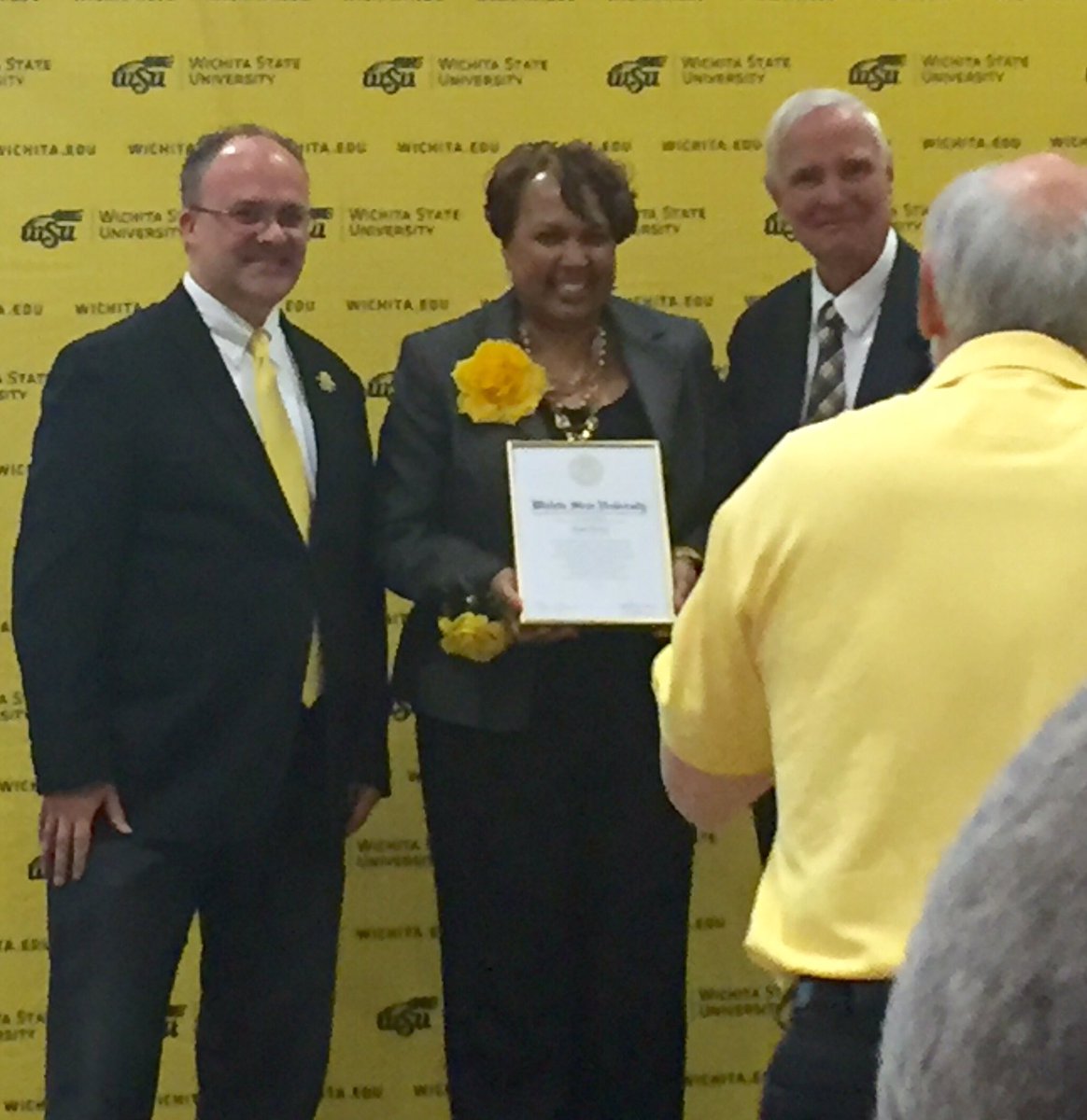 LuAnneStephens's tweet image. So proud of my friend &amp;amp; colleague Carla @Eckels for the well-deserved distinguished service award from WSU! @KMUW