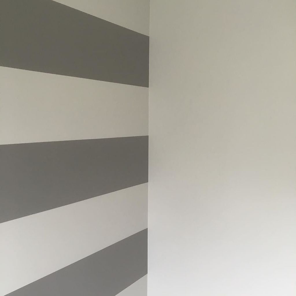 FCHorsham's tweet photo. Walls in #ReposeGray, accent stripes in #Dovetail. #swcolorlove https://t.co/3jFSHacHvp https://t.co/bHXa6rjRwi