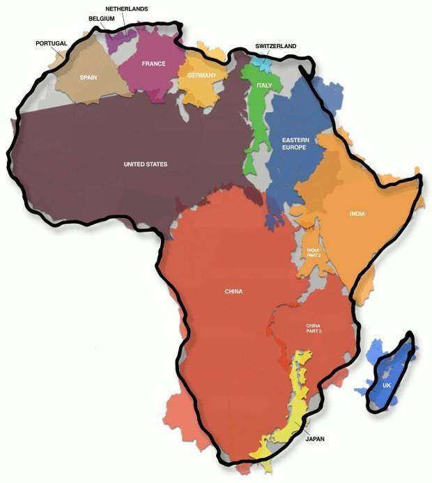 OMGFacts's tweet photo. Africa is larger than the U.S., China, India, Spain, France and many other states combined. https://t.co/0FxEojA2TQ