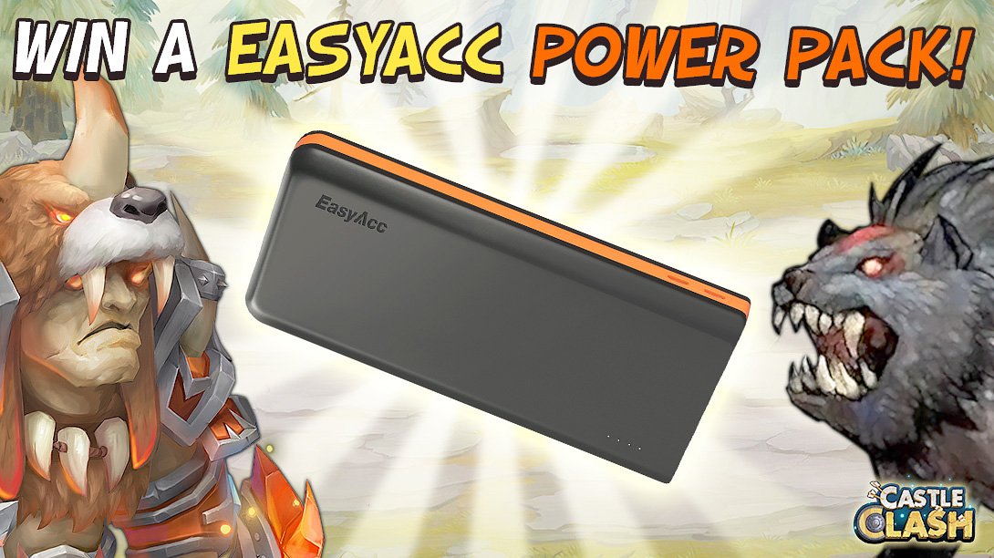 CastleClashIGG's tweet photo. Like + retweet this tweet and follow @EasyAccOfficial. 1 lucky winner will get a Monster 20,000mAh Power Bank! https://t.co/ZGoNByxfNQ