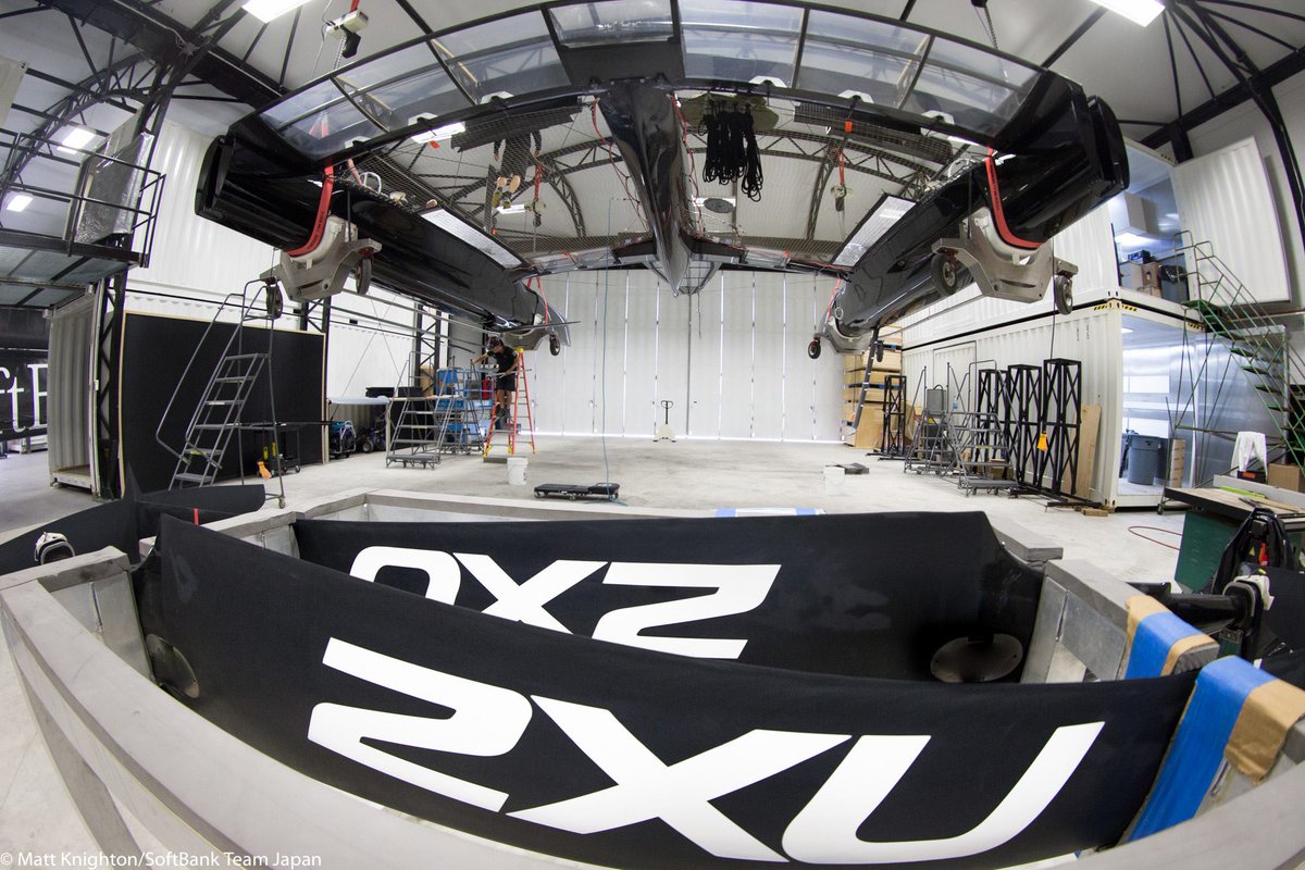 BaytexNZ's tweet photo. All go in the @BaytexNZ Designed &amp; Manufactured @SoftBankTeamJPN @americascup Team Base Tent Structure in #Bermuda! https://t.co/wqictfTz8r
