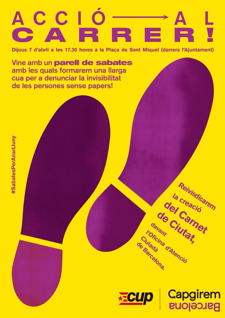 RoViBo's tweet photo. Sabates preparades per demà!
#Microacció per reivindicar el carnet de ciutat. #LesDeuPedalades de la @CUPBarcelona https://t.co/PoiDUm9W2S