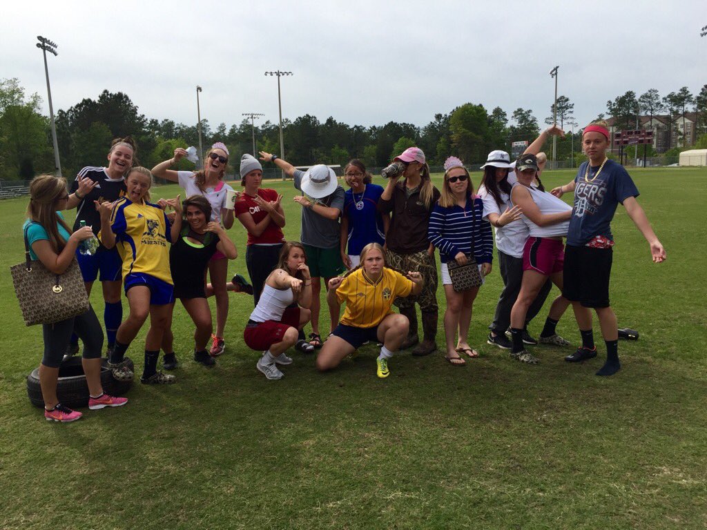 USCA_WSoccer's tweet photo. Great last day of spring Amazing start to our inaugural #ooskaday Girls dressed up to show their stereotypes of home https://t.co/ysTImQWOKG
