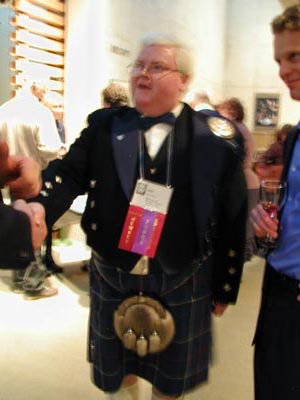 archimuse's tweet image. Tartan Day, flashback to #mw2005 in Vancouver. That’s Jim Devine of the Hunterian with @dhegley #mwxx