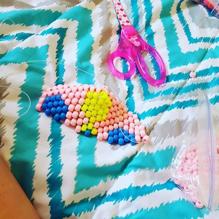 PinkieFanClub's tweet photo. Half way done!! #pinkiepie #mlp #brony #kandi #kandimasks ##kandikid #rave #raveslave #plurbunny #plur #peace #love… https://t.co/PPqYqFxfME