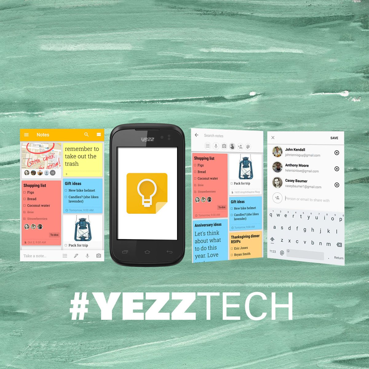 yezzmobile_cr's tweet photo. Con #GoogleKeep podés crear listas, notas y recordatorios. ¡Ahora es más fácil simplificar tu vida! #Yezztech https://t.co/cFQ9MU6NCa