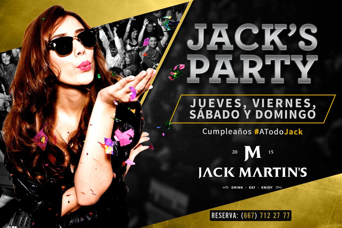 jackmartinsbar's tweet photo. Mañana mi gran festejo!!
Un año cumplido en Culiacán.Tierra de mujeres hermosas y gente extraordinaria! #JackFest https://t.co/bkEA6QTwZE