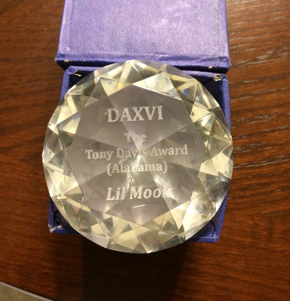 Lilmook4real's tweet photo. Received my Diamond Award for "Alabama Artist Of The Year" in the mail today 😆 for the next 365 day "I Am Alabama" 🏆 https://t.co/FVJEcKIPKc