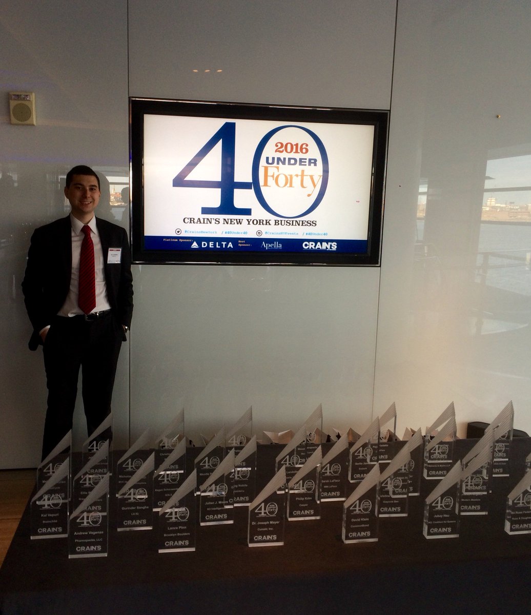 Fantastic night celebrating at <a href="/CrainsNewYork/">Crain's New York</a> #40Under40 dinner. Humbled &amp; proud to be a member of this year's class