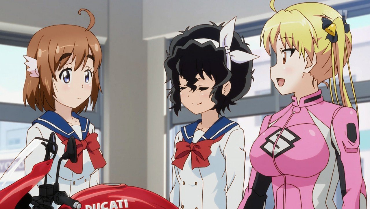 置物語しゅ じラクーン ばくおん 1話視聴 バイク通学okという希少な高校の バイク部日常アニメ ドゥカティはエコ よく壊れて乗れないからw どんなデザインでも受け入れるスズキ信者 とか ディスりネタの数々に協賛バイクメーカー様の懐の深さを