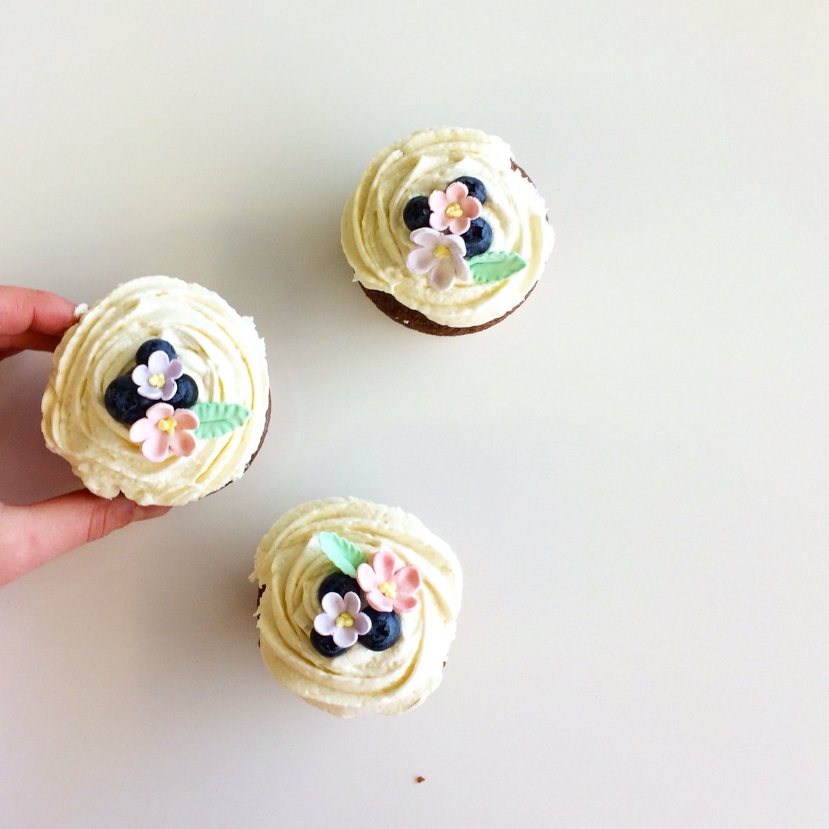 These just arrived but won't last long!  Blueberry, Lavender and Honey cupcakes with a chèvre base!  # #supportlocal