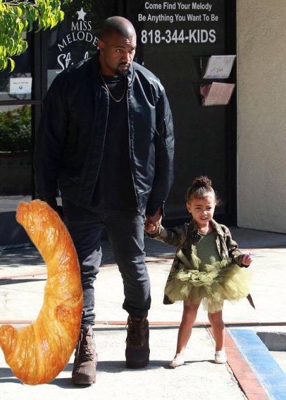 Just taking North and my croissant on a walk.