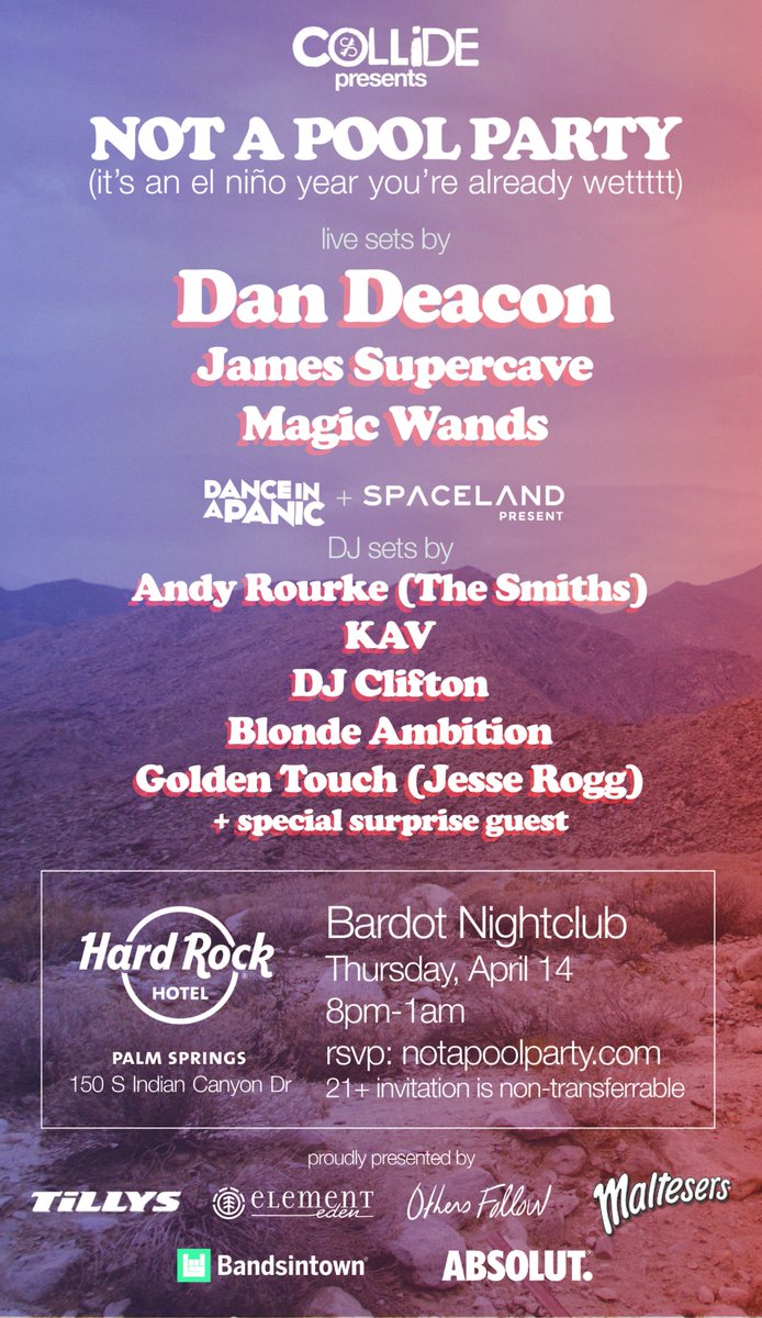 KAVblaggers's tweet photo. Heading to @coachella or fancy a party in #PalmSprings? Join us @HRHPalmSprings on Thursday April 14 #notapoolparty https://t.co/j9z68ITTDX