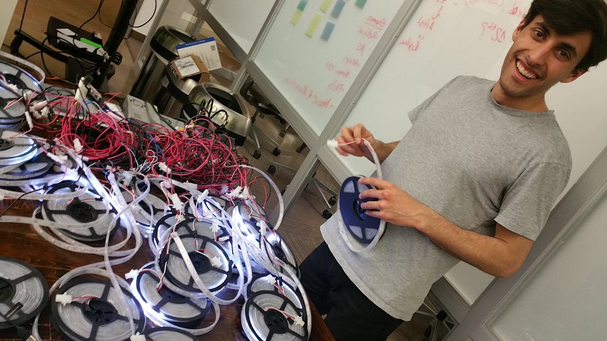 hardwarehacklab's tweet image. @greg_dutcher writing up his #neopixel installation at #HardwareHackLab