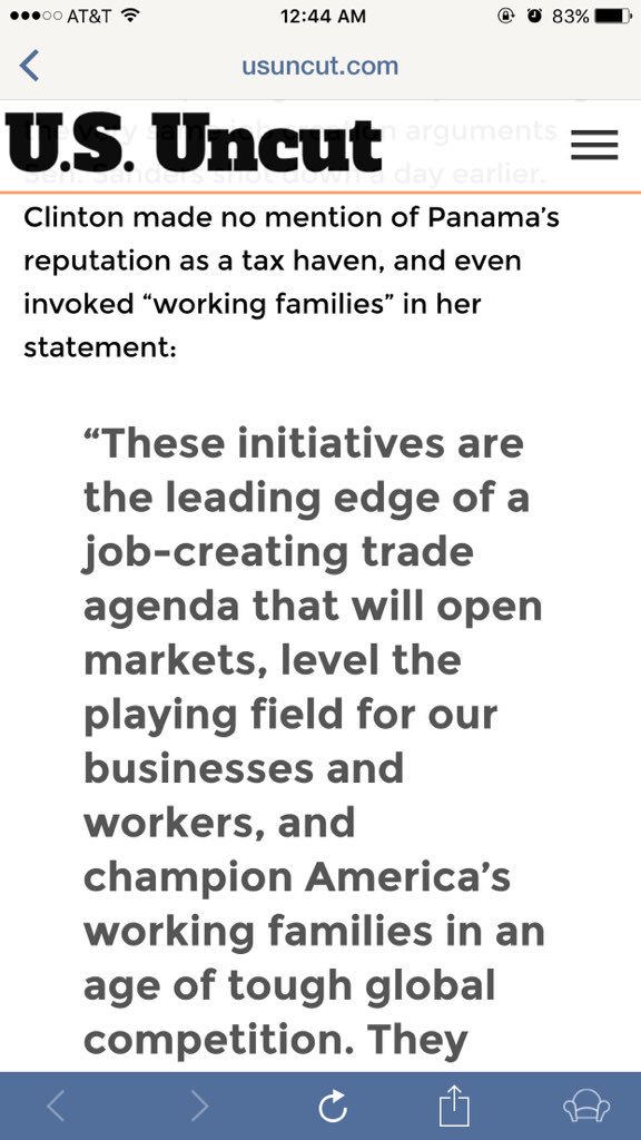 people4bern's tweet image. .@BernieSanders only one person pushed for Panama Free Trade Agreement. Hillary! #HillaryForgets #YesImProtesting