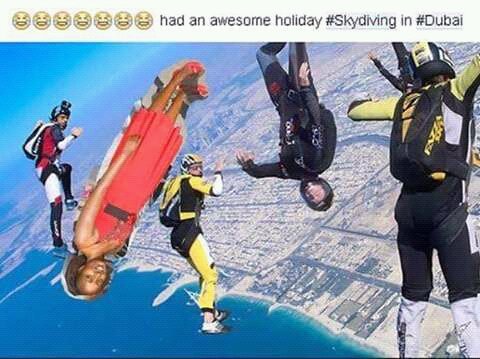 iAmAugustine_'s tweet photo. It's only on Facebook where you find this kind of skydiving... 😂😂😂😂 https://t.co/7lXjwXy2Rm