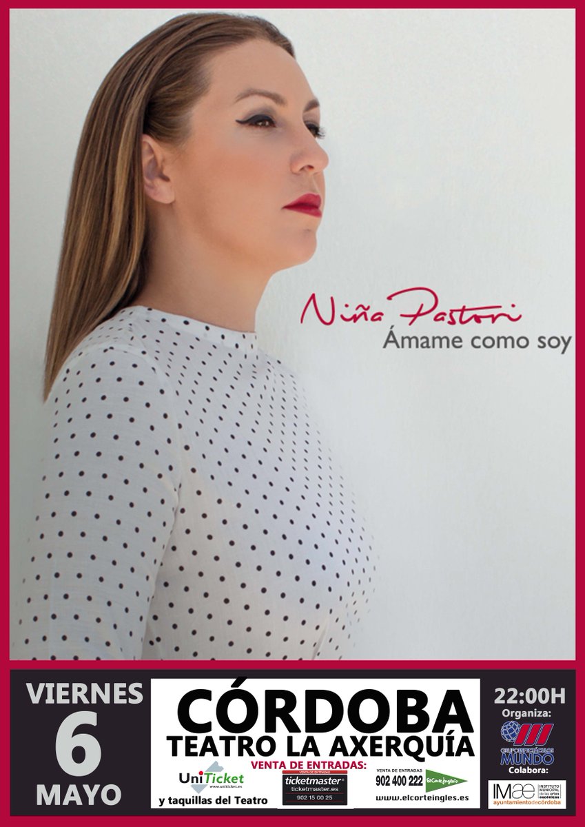 Grupo_Mundo's tweet photo. Viernes 6 Mayo @npastorioficial Teatro La Axerquía (Córdoba)| Entradas: @elcorteingles @TicketmasterES y Uniticket https://t.co/VVHaUFkSAO