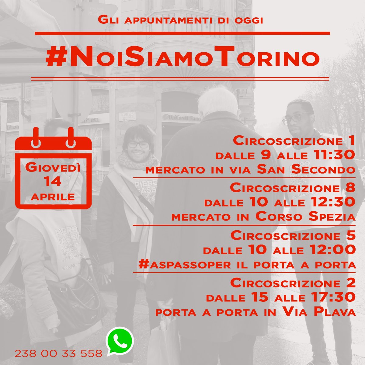 noisiamotorino's tweet photo. Oggi #aspassoper #Circ1 #Circ2 #Circ5 #Circ8 con i nuovi volontari che si sono aggiunti :) @pierofassino https://t.co/atwFFRP16O