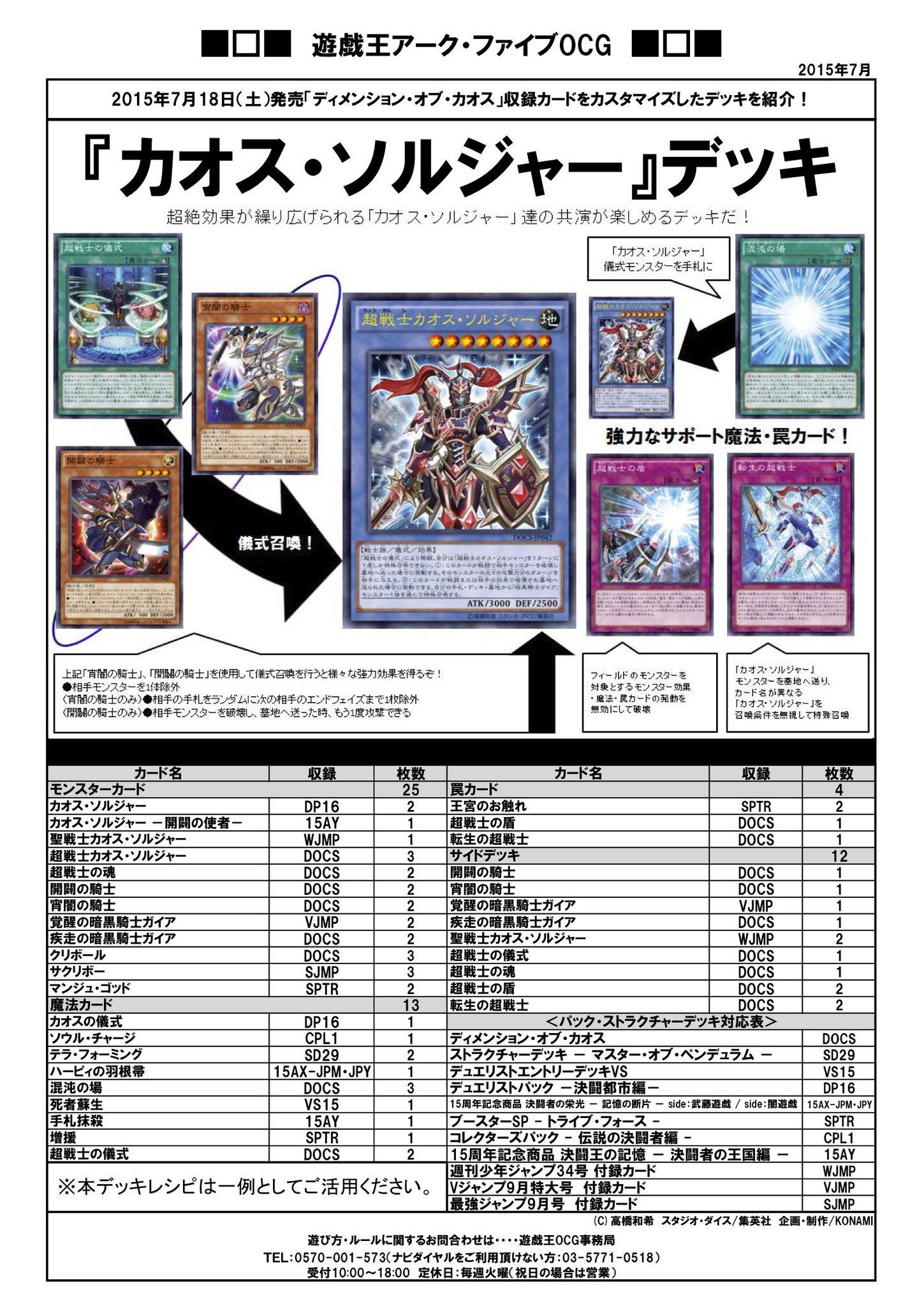 公式 遊戯王ocg カオス ソルジャー デッキレシピ 昨年全国で開催された体験会で配布されたデッキレシピを紹介 君も カオス ソルジャー デッキを組んでデュエルを楽しもう レシピ内容は商品発売当時のリミットレギュレーションで作成されており