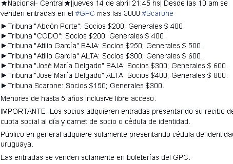 1899Cndef's tweet photo. A COPAR HOY DESDE LAS 10 AM SE VENDEN ENTRADAS EN EL #GPC MAS LAS 4000 @ScaroneTricolor  QUE SE PONEN EN VENTA HOY https://t.co/fFPxI4P5mO