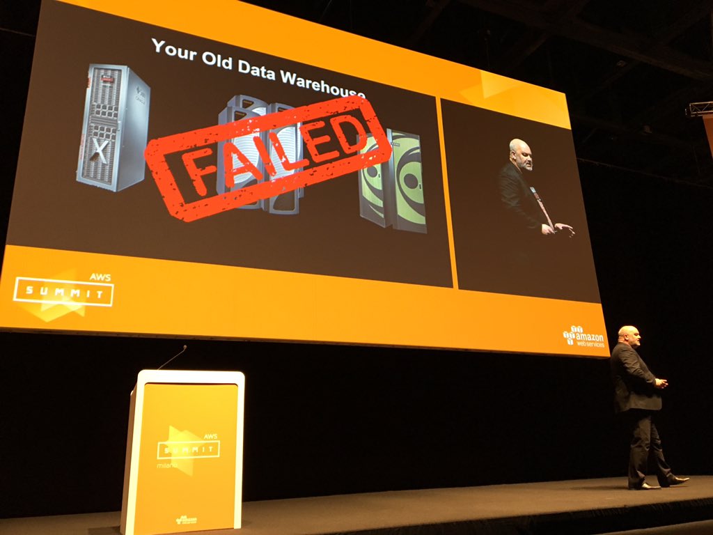 danilop's tweet image. The old data warehouse model has failed, now everyone can build their own in the cloud #AWSSummits #Milan